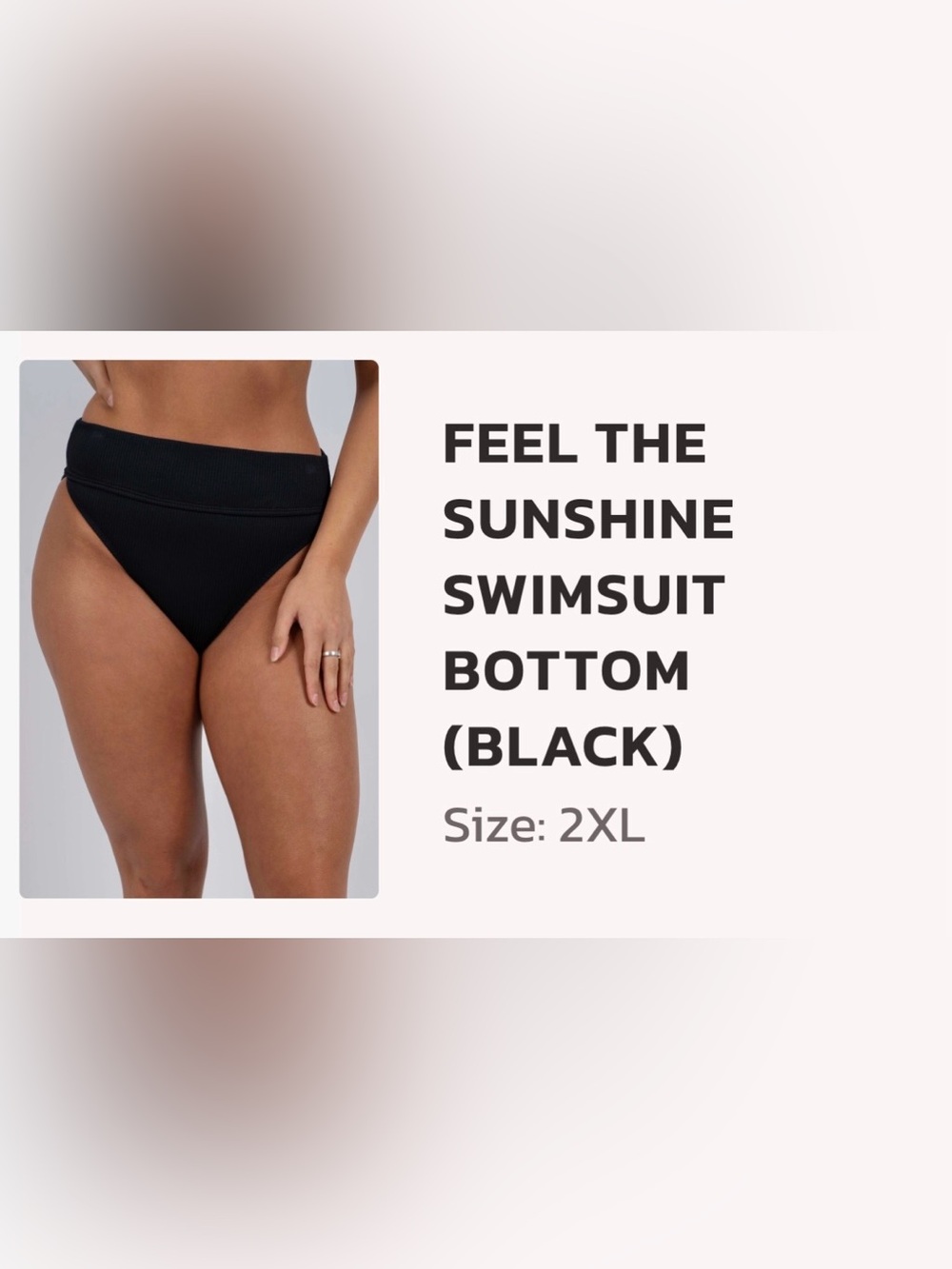 Feel The Sunshine High-Waist Swim Bottom - Black (Women)